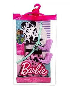 BARBIE ΒΡΑΔΙΝΑ ΣΥΝΟΛΑ (ANIMAL PRINT ΡΟΖ ΦΟΥΣΤΑ ΚΑΙ ΑΣΠΡΗ ΜΠΛΟΥΖΑ) - HJT18