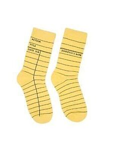 LIBRARY CARD YELLOW SOCKS - LARGE